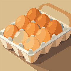 A cartoon illustration of a carton of eggs