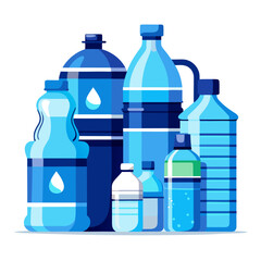 Collection of plastic water bottles