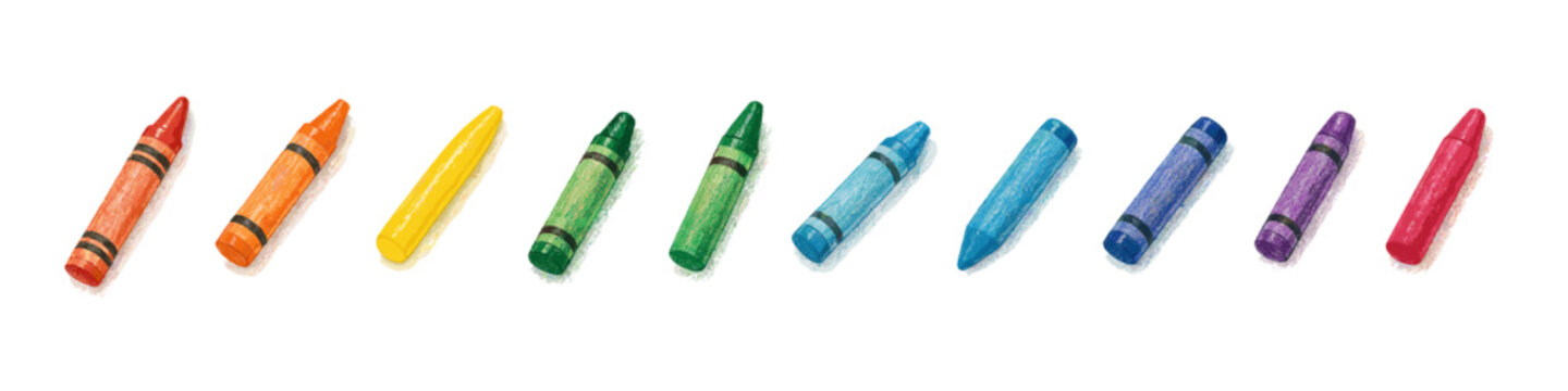 Crayon icon set. Wax crayon vector set. Collection of colorful drawing crayons for children&rsquo;s art and school supplies design.