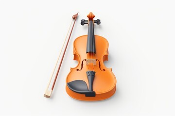 Fototapeta premium Violin white background performance orchestra.