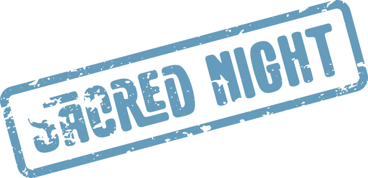 Authentic Sacred Night distressed blue stamp marking a significant religious spiritual observance