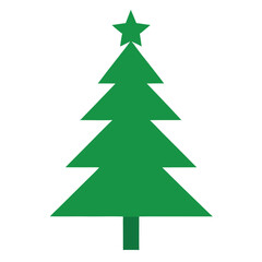 Simple green christmas tree with star decoration