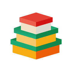Stack of colorful gift boxes in isometric view