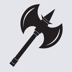 medieval axe icon, axe silhouette vector art illustration, axe and hammer