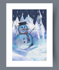 Charming winter sentinel with twig limbs beneath clear sky