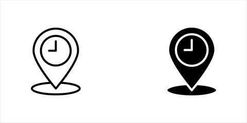 Waiting area location icon set simple vector. Wait room. Chair female