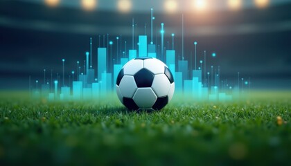 Naklejka premium Abstract Tech Overlay with Ball Grass
