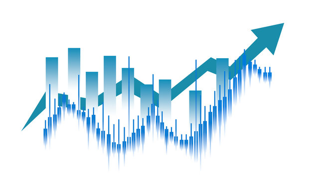 Candlestick stock market chart graph trading ipo commodity investment trading graph, business and financial concepts on transparent background png file