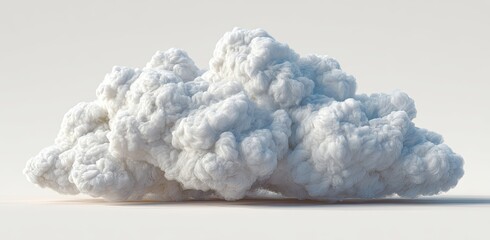 Puffy white cloud on a light surface casts a soft shadow