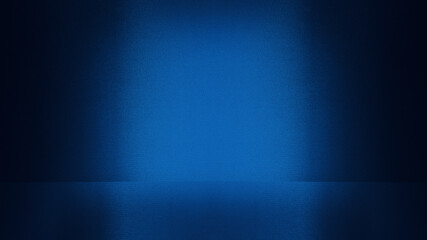 Black dark blue modern futuristic background. Interior room stage floor wall showroom studio 3D shelf. Product display presentation ad. Color gradient. Light bright glowing spotlight metallic. Design.