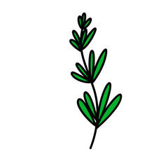 Illustration of Minimalist Flower With Green Leaves Graphic