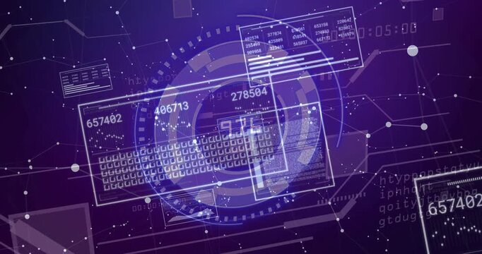 On load concentric HUD pulsing, rotating, shifting panels and updating counters to show data flow