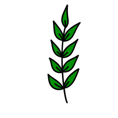 Illustration of Minimalist Flower With Green Leaves Graphic