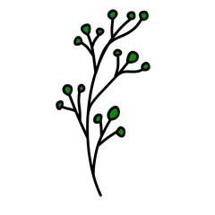 Illustration of Minimalist Flower With Green Leaves Graphic