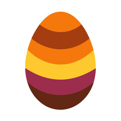 Abstract easter egg with warm stripes on white background