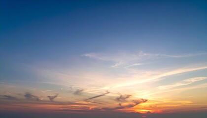 Sunset Sky Composition Warm Hues and Wispy Clouds, Photography, Nature, Landscape, Sky, Clouds Sunset, Cloudscape