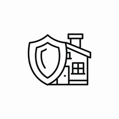 house insurance shield icon sign vector