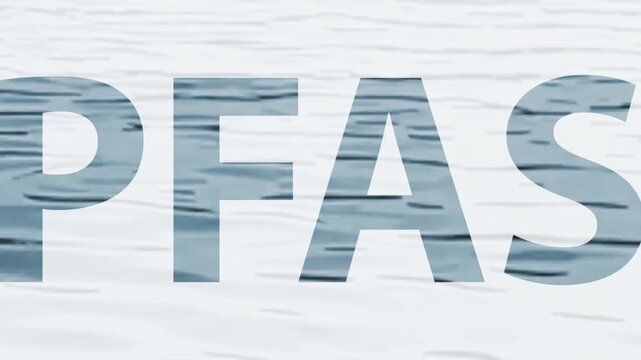 pfas sign on water background	