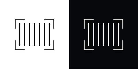 Obraz premium Barcode read icon outline and linear vector. outline icon and illustration