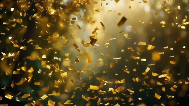Goldene Konfetti wirbeln
