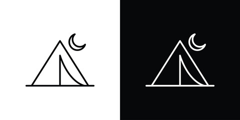 Camping icon outline and linear vector. outline icon and illustration © ramsey
