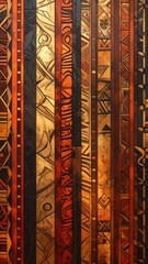 Textured vertical panels display intricate patterns and earthy tones.