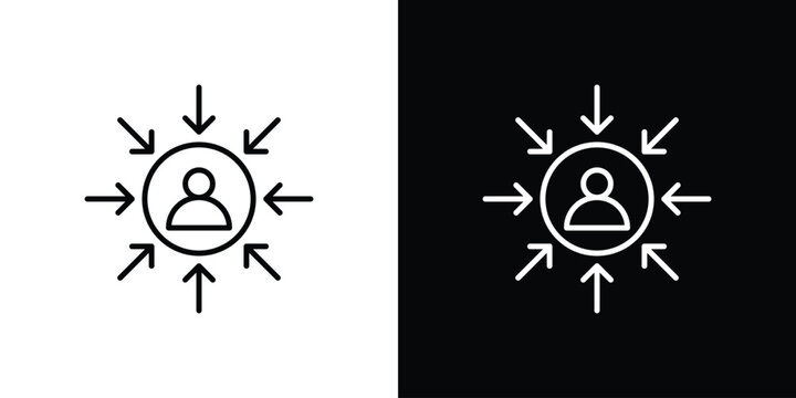 Centric consumer icon outline and linear vector. outline icon and illustration