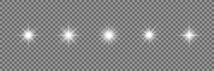 Realistic sun rays with glowing beams, starburst shine, and bright light flare. Transparent vector with radiant star flash and luminous white glow—ideal for vivid, sunny, and dynamic visual designs.