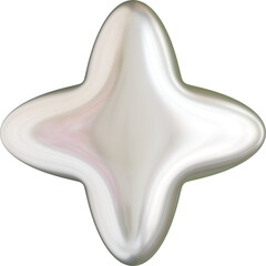 Y2K Iridescent Silver Symbol Icons Collection Holographic Stars, Hearts, and Glossy 3D Shapes