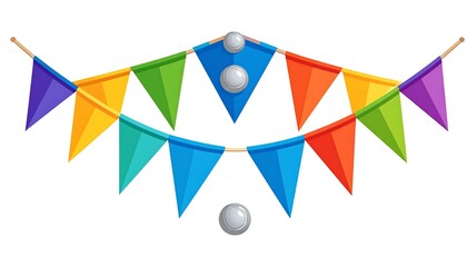 Colorful Triangular Flags Festive Decoration.