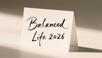 Elegant Card with Script Font for Balanced Life and Planning