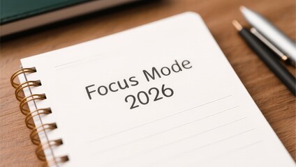 Focus Mode Journal for 2026 with Blank Pages and Stationery Items