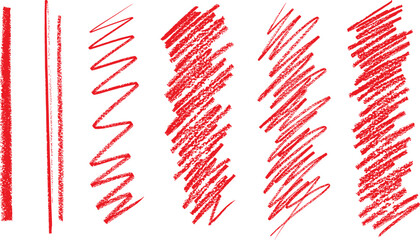 Red, crayon, stroke, textures, marker, scribble, variations, rough, vertical, lines, zigzag, pattern, dense, shading, spaced, hatching, texture, sampler, art, design