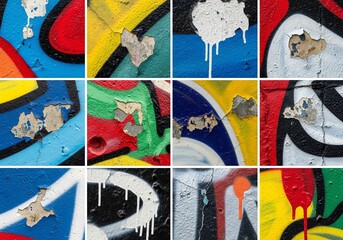 Obraz premium Street art close-ups with texture