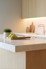 minimalist kitchen featuring aicontrolled exhaust hood creates welcoming atmosphere