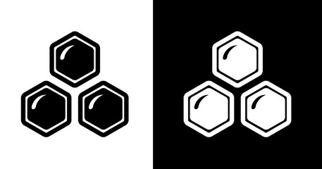 black and white illustration of honey icon