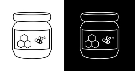 black and white illustration of honey icon