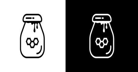 black and white illustration of honey icon