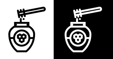 black and white illustration of honey icon