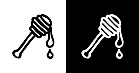 black and white illustration of honey icon