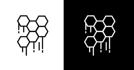 Obraz premium black and white illustration of honey icon