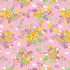 Obraz premium Classic Popular Flower Seamless pattern background - For easy making seamless pattern use it for filling any contours