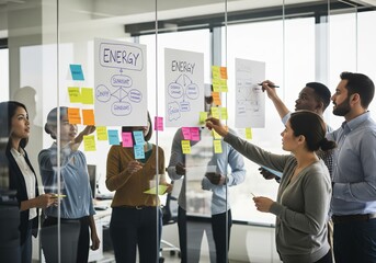 Brainstorming Session Team Collaboration on Project Strategy