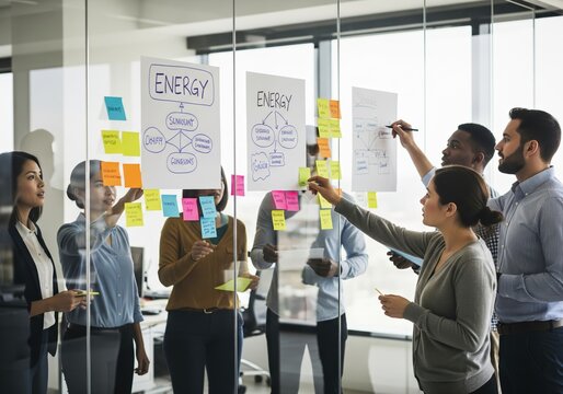 Brainstorming Session Team Collaboration on Project Strategy