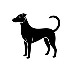 a dog standing tail wagging slightly vector art