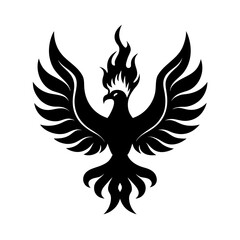 phoenix rising from flames vector art illustration.