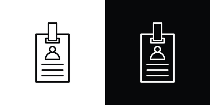 ID badge icon outline and linear vector. outline icon and illustration