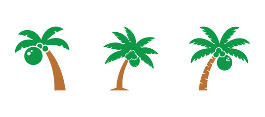 Coconut Icon with Palm Tree
