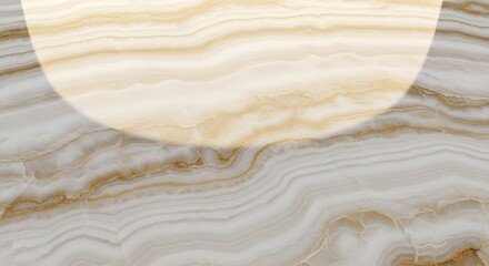 Abstract swirling marble texture with pale yellow circle