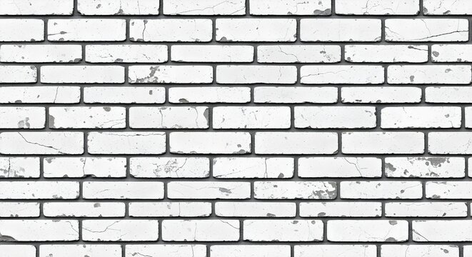 White brick wall texture with dark grout lines